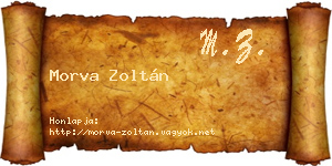 Morva Zoltán névjegykártya